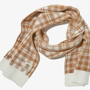 Timberland Tan and White Plaid Scarf